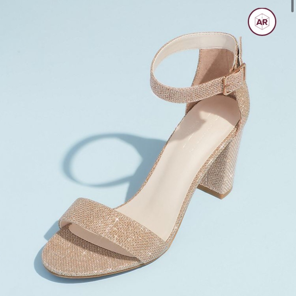Brand new never worn gold metallic chunky heels
